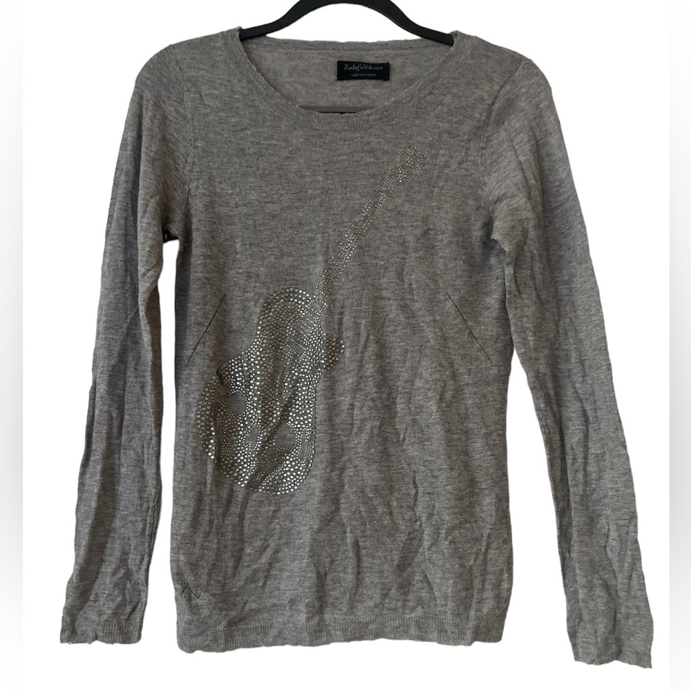 Zadig & Voltaire Crystal Guitar Cashmere Sweater